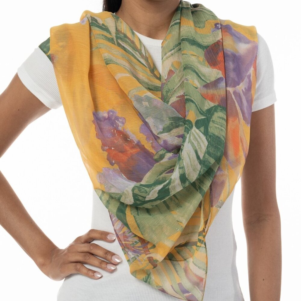 I.n.c. International Concepts Women's Jungle-Print Oversized Square Scarf - Picture 1 of 5